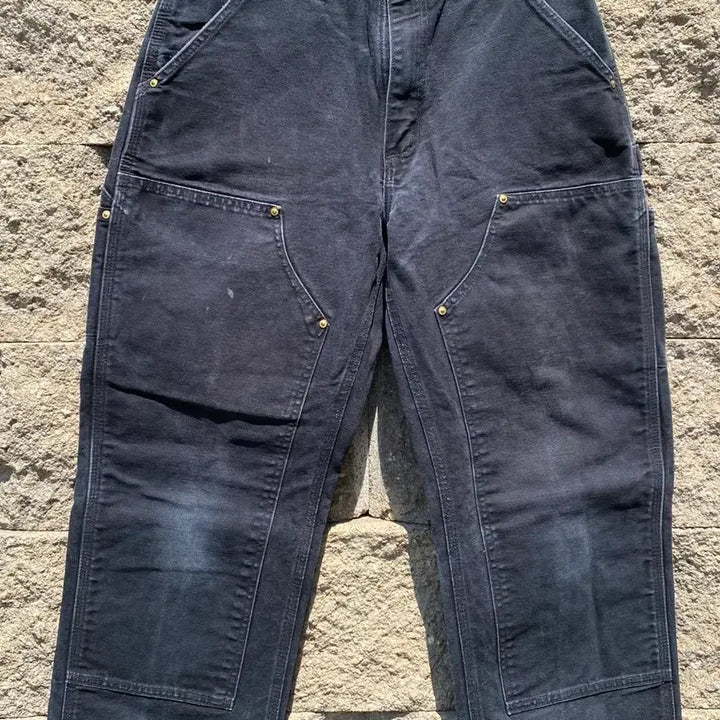 [BUNJANG] Carhartt B01 Double-Knee Loose Original Fit Work Pants Black / 빈티지 칼하트 더블니 워크 팬츠 블랙 31x34