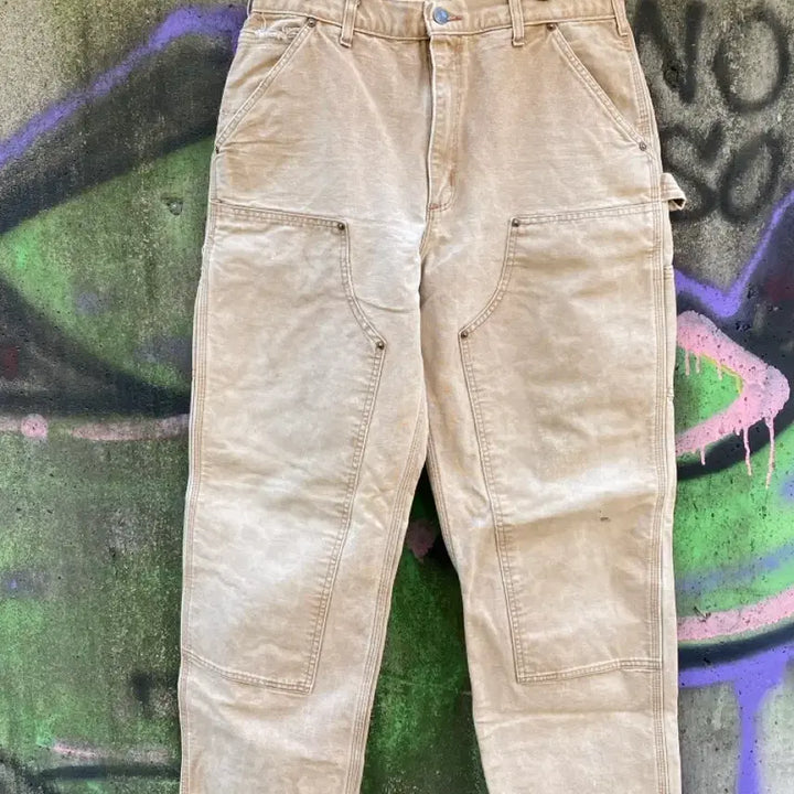 [BUNJANG] Carhartt B136 Double-Knee Work Pants Sand Brown 34x34 Vintage / 빈티지 칼하트 더블니 워크 팬츠 브라운 34x34