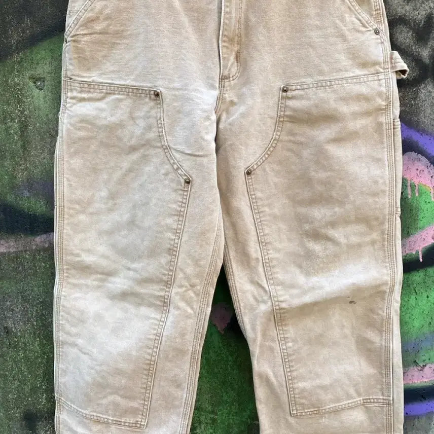 [BUNJANG] Carhartt B136 Double-Knee Work Pants Sand Brown 34x34 Vintage / 빈티지 칼하트 더블니 워크 팬츠 브라운 34x34
