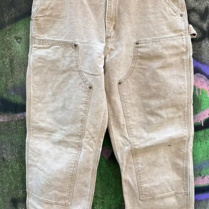 [BUNJANG] Carhartt B136 Double-Knee Work Pants Sand Brown 34x34 Vintage / 빈티지 칼하트 더블니 워크 팬츠 브라운 34x34