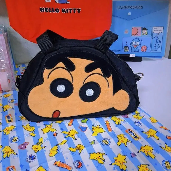 [BUNJANG] Crayon Shin-chan Black Crossbody Bag / 짱구  블랙 크로스백