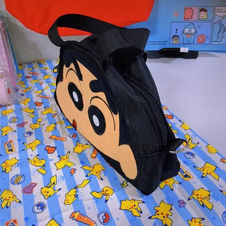 [BUNJANG] Crayon Shin-chan Black Crossbody Bag / 짱구  블랙 크로스백