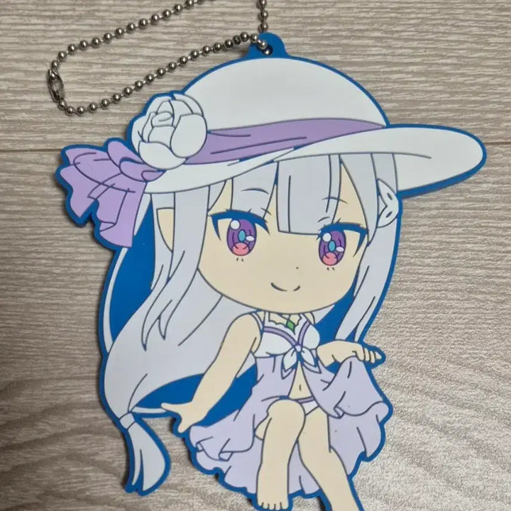 [BUNJANG] Re:Zero Emilia Big Rubber Keychain / 리제로 에밀리아 빅러버 키링