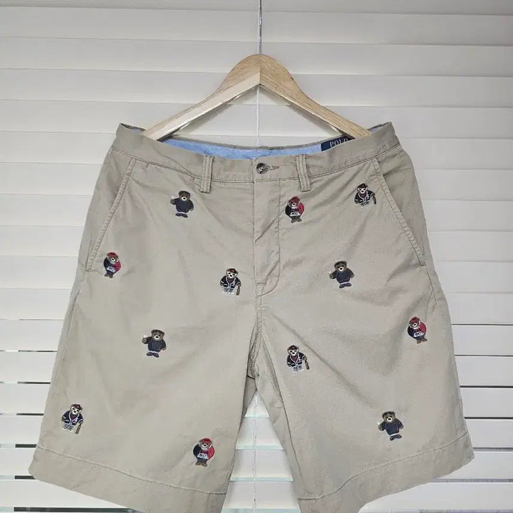 [BUNJANG] Polo Ralph Lauren Bear Embroidered Shorts Beige 31 / 폴로 랄프로렌 베어 자수 반바지 베이지 31