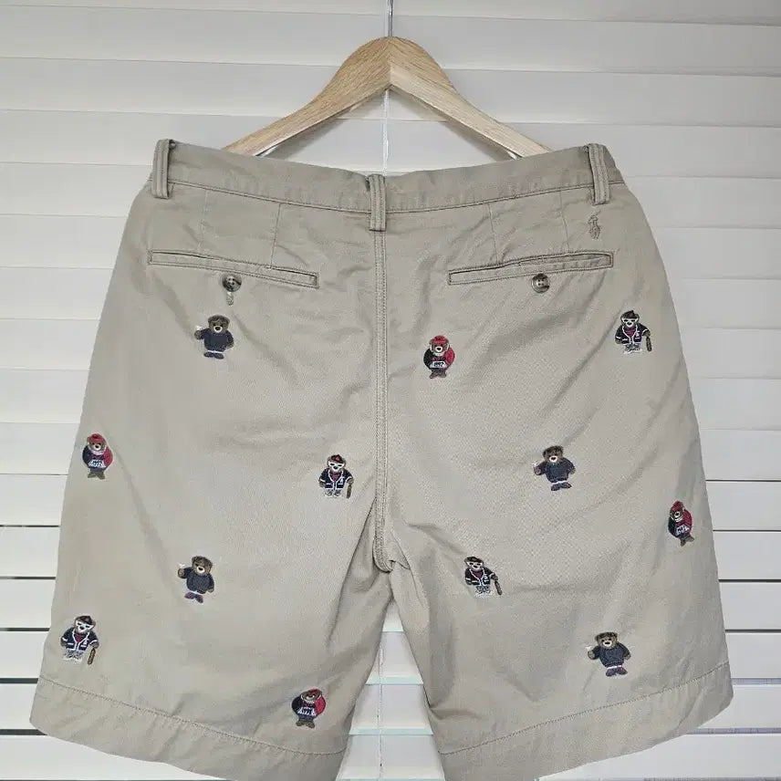 [BUNJANG] Polo Ralph Lauren Bear Embroidered Shorts Beige 31 / 폴로 랄프로렌 베어 자수 반바지 베이지 31