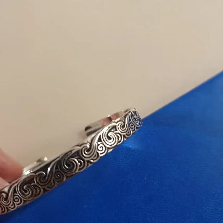[BUNJANG] 925 Silver Antique Engraved Bangle Bracelet / 925 실버 팔찌 엔틱 문양 뱅글팔찌(새상품)