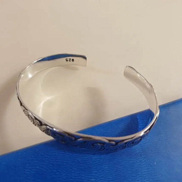 [BUNJANG] 925 Silver Antique Engraved Bangle Bracelet / 925 실버 팔찌 엔틱 문양 뱅글팔찌(새상품)