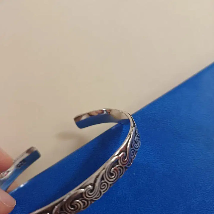 [BUNJANG] 925 Silver Antique Engraved Bangle Bracelet / 925 실버 팔찌 엔틱 문양 뱅글팔찌(새상품)