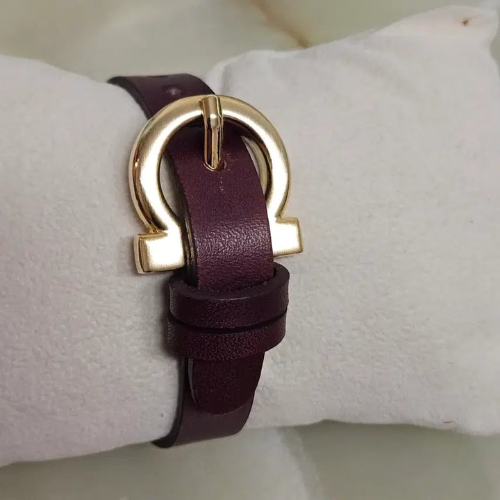 [BUNJANG] Genuine Leather Bracelet Burgundy / 소가죽 팔찌 버건디
