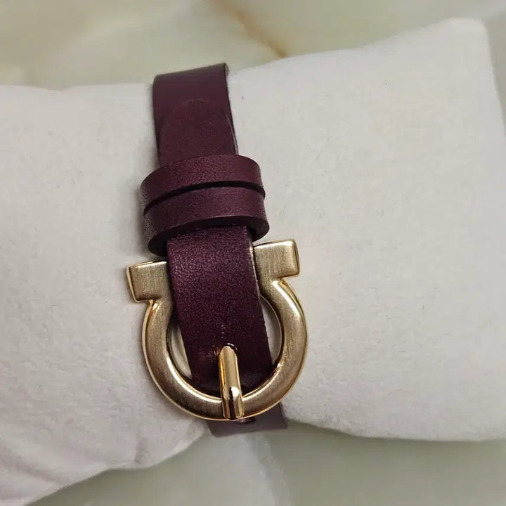 [BUNJANG] Genuine Leather Bracelet Burgundy / 소가죽 팔찌 버건디