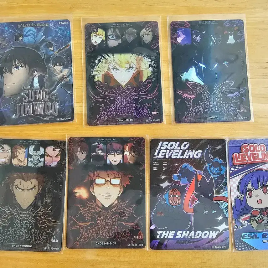 [BUNJANG] Solo Leveling Collectible Cards Bundle Set (HR, UR, SR) / 나혼렙 카드 HR UR SR 7장 일괄 등급용