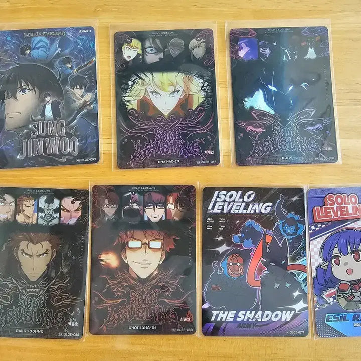 [BUNJANG] Solo Leveling Collectible Cards Bundle Set (HR, UR, SR) / 나혼렙 카드 HR UR SR 7장 일괄 등급용