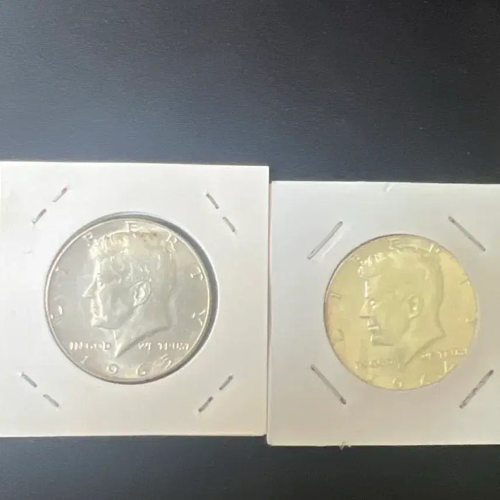[BUNJANG] 1964 &amp; 1965 Kennedy Half Dollar Silver Coins (Lot of 2) / 1964년,65년 케네디 하프 달러 은화