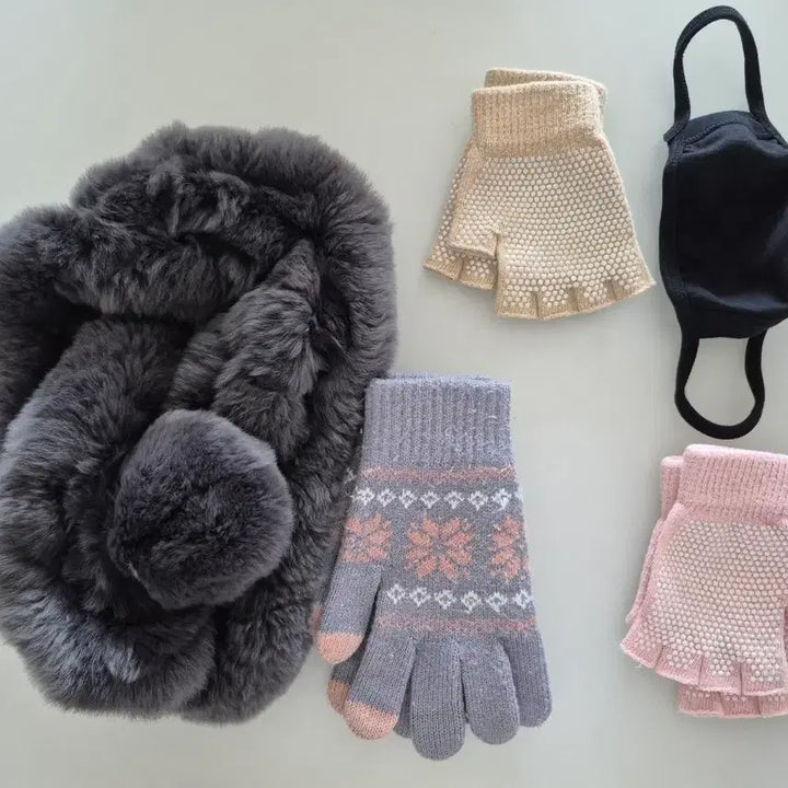 [BUNJANG] Rabbit Fur Scarf Bundle / 총6개일괄가격~토끼털 목도리(가디건과 나머지는 필요하시면 다 드릴께요~)