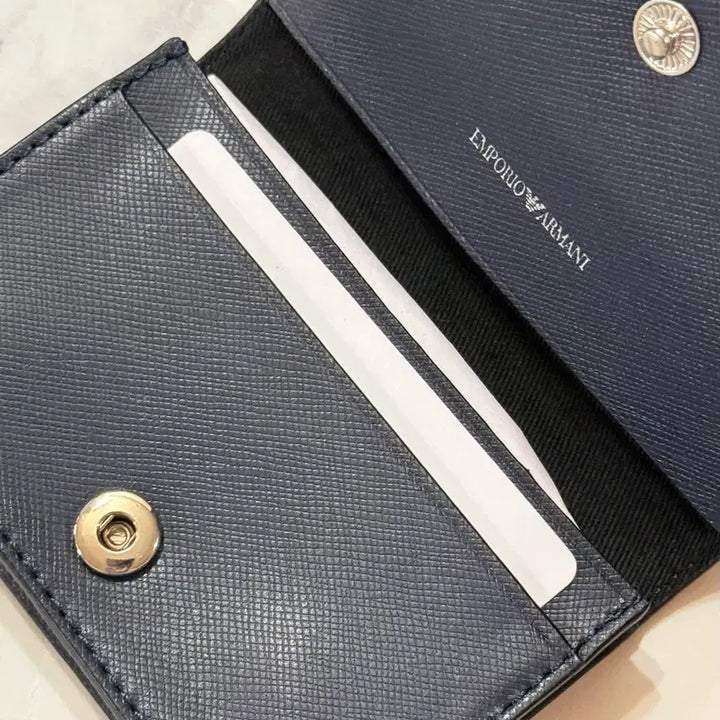 [BUNJANG] Emporio Armani Saffiano Leather Card Holder Navy / [새제품] 엠포리오 아르마니 카드지갑 네이비