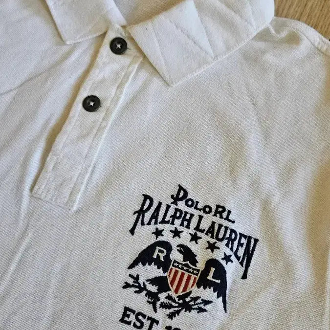 [BUNJANG] Polo Ralph Lauren Embroidered &amp; Patched Custom Slim Fit Pique Short Sleeve T-Shirt XL (105) / 폴로랄프로렌 자수&amp;패치 화이트 피케반팔 커스텀슬림핏 XL(105)