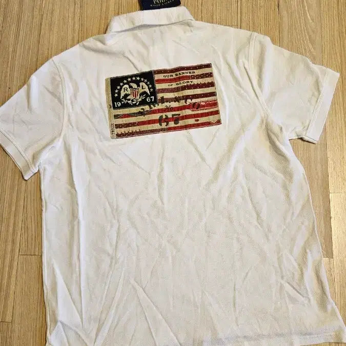 [BUNJANG] Polo Ralph Lauren Embroidered &amp; Patched Custom Slim Fit Pique Short Sleeve T-Shirt XL (105) / 폴로랄프로렌 자수&amp;패치 화이트 피케반팔 커스텀슬림핏 XL(105)