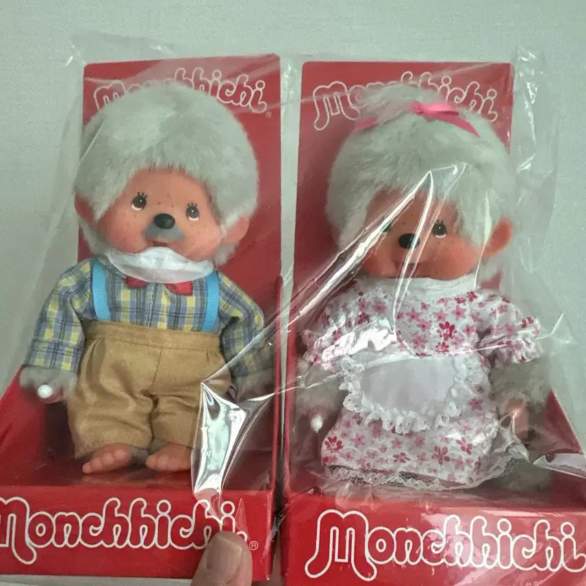 [BUNJANG] Authentic Monchhichi Grandfather &amp; Grandmother Set / 정품 몬치치 할아버지 할머니 세트