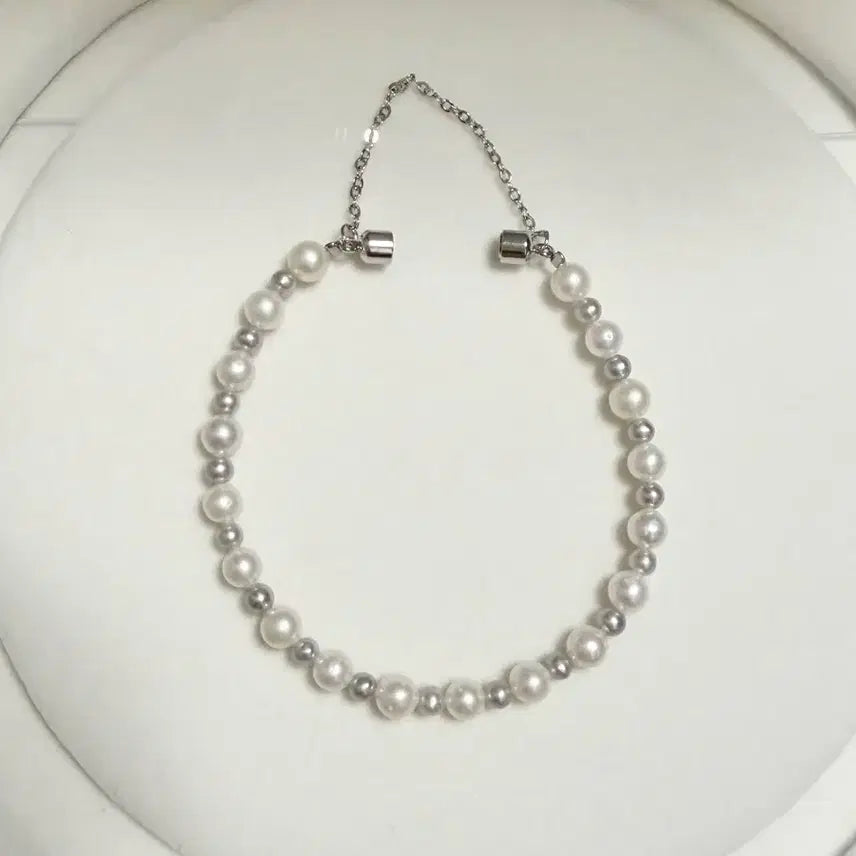 [BUNJANG] Natural Freshwater Pearl Double Color Pearl Bracelet with Magnetic Clasp / 새상품) 천연 담수진주 더블컬러 진주팔찌 5mm+ 자석고리