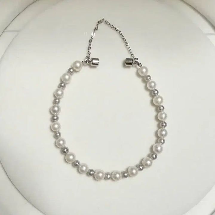 [BUNJANG] Natural Freshwater Pearl Double Color Pearl Bracelet with Magnetic Clasp / 새상품) 천연 담수진주 더블컬러 진주팔찌 5mm+ 자석고리