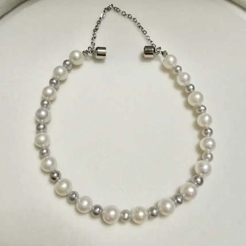 [BUNJANG] Natural Freshwater Pearl Double Color Pearl Bracelet with Magnetic Clasp / 새상품) 천연 담수진주 더블컬러 진주팔찌 5mm+ 자석고리
