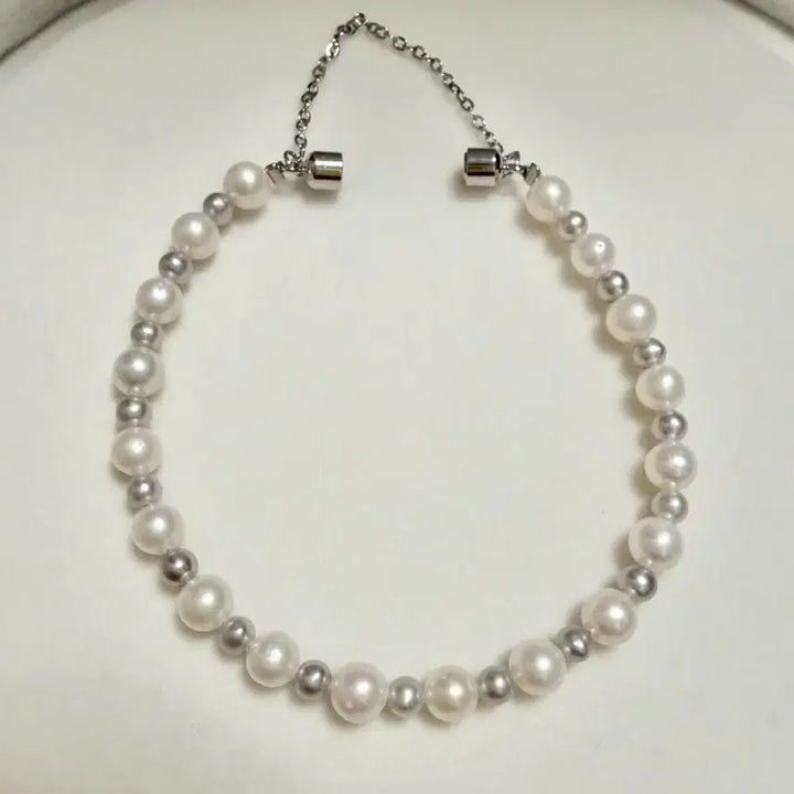 [BUNJANG] Natural Freshwater Pearl Double Color Pearl Bracelet with Magnetic Clasp / 새상품) 천연 담수진주 더블컬러 진주팔찌 5mm+ 자석고리