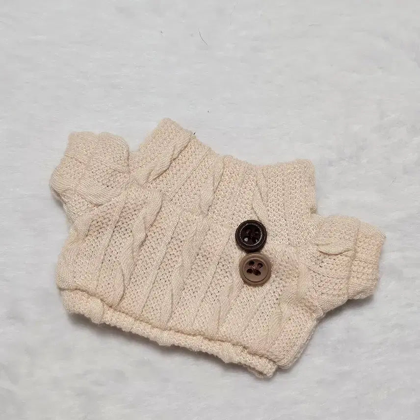 [BUNJANG] 10cm Beige Sweater Knit Doll Clothes / 10cm 베이지 스웨터 니트 솜인형옷
