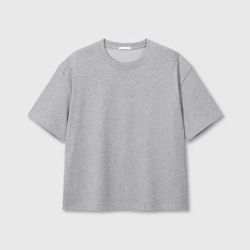 [BUNJANG] DIVEIN Uniform Cropped Short-Sleeve T-Shirt Melange Grey / [0] 다이브인 유니폼 크롭 반팔티 멜란지그레이
