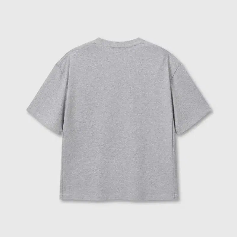 [BUNJANG] DIVEIN Uniform Cropped Short-Sleeve T-Shirt Melange Grey / [0] 다이브인 유니폼 크롭 반팔티 멜란지그레이