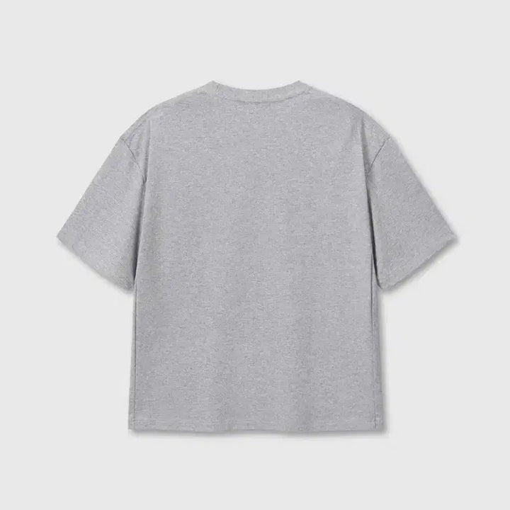 [BUNJANG] DIVEIN Uniform Cropped Short-Sleeve T-Shirt Melange Grey / [0] 다이브인 유니폼 크롭 반팔티 멜란지그레이