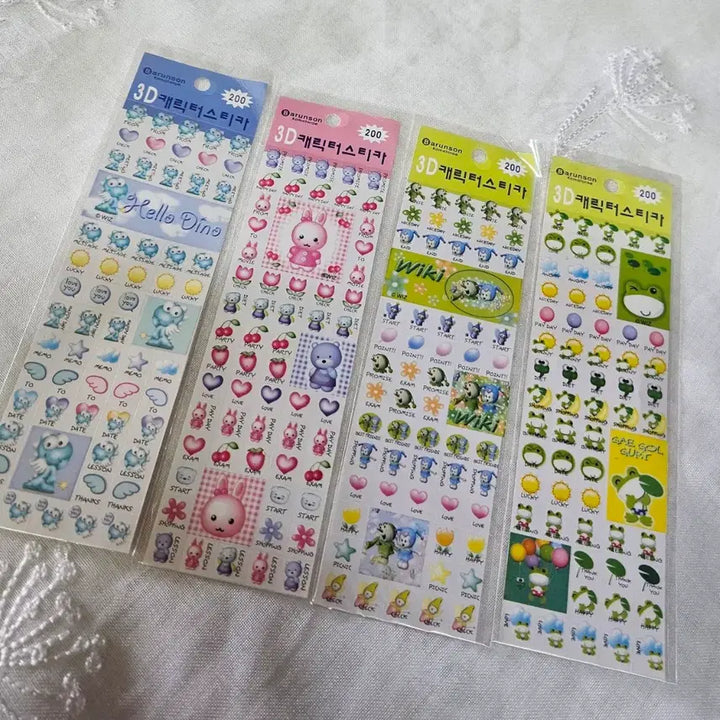 [BUNJANG] Bareunson Classic Stationery Dino, Wiki, Gaegolguri, Bubi Sticker Set / 바른손 스티커 고전문구 디노 위키 개골구리 부비 다꾸 사각 캐릭터