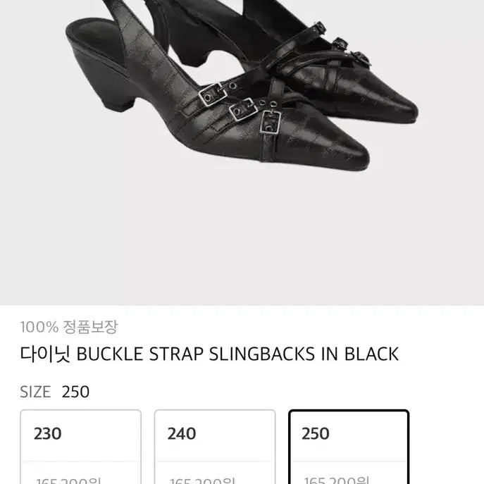 [BUNJANG] DEINET Black Buckle Strap Slingbacks / 다이닛 구두 스트랩 슬링백 블랙