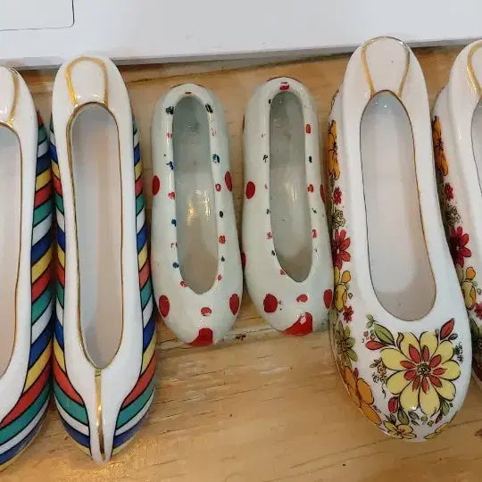 [BUNJANG] Vintage Ceramic Flower Shoes (Set of 4) / 빈티지도자기꽃신