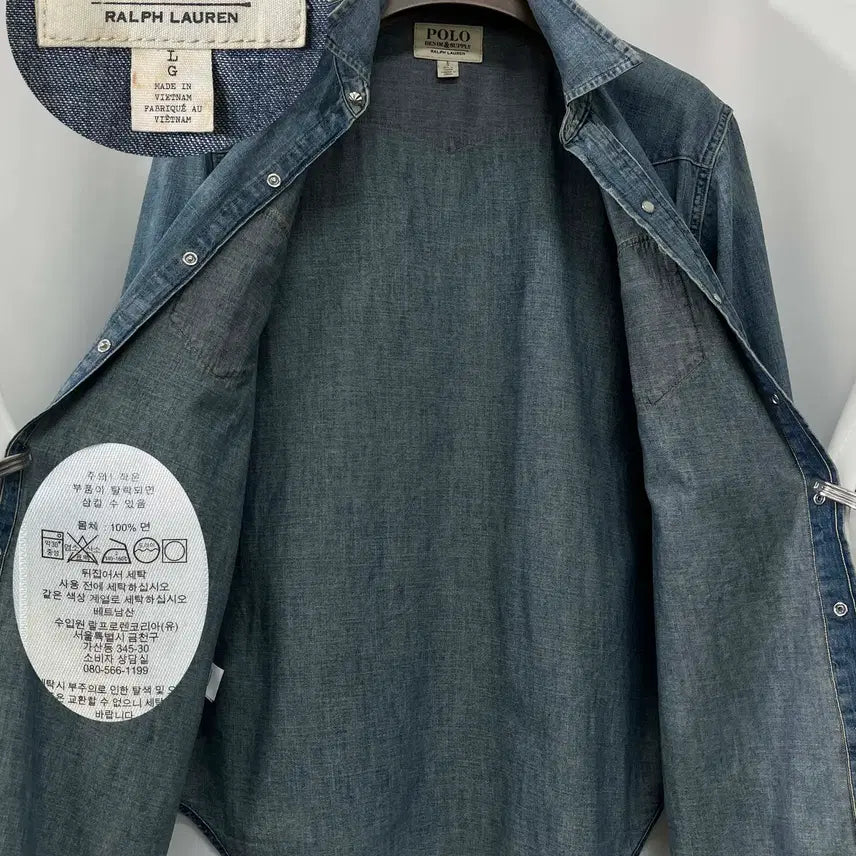 [BUNJANG] Polo Ralph Lauren Concho Southwestern Washed Denim Shirt / 폴로 랄프로렌 콘초 인디언 사우스 웨스턴 워시드 데님 셔츠