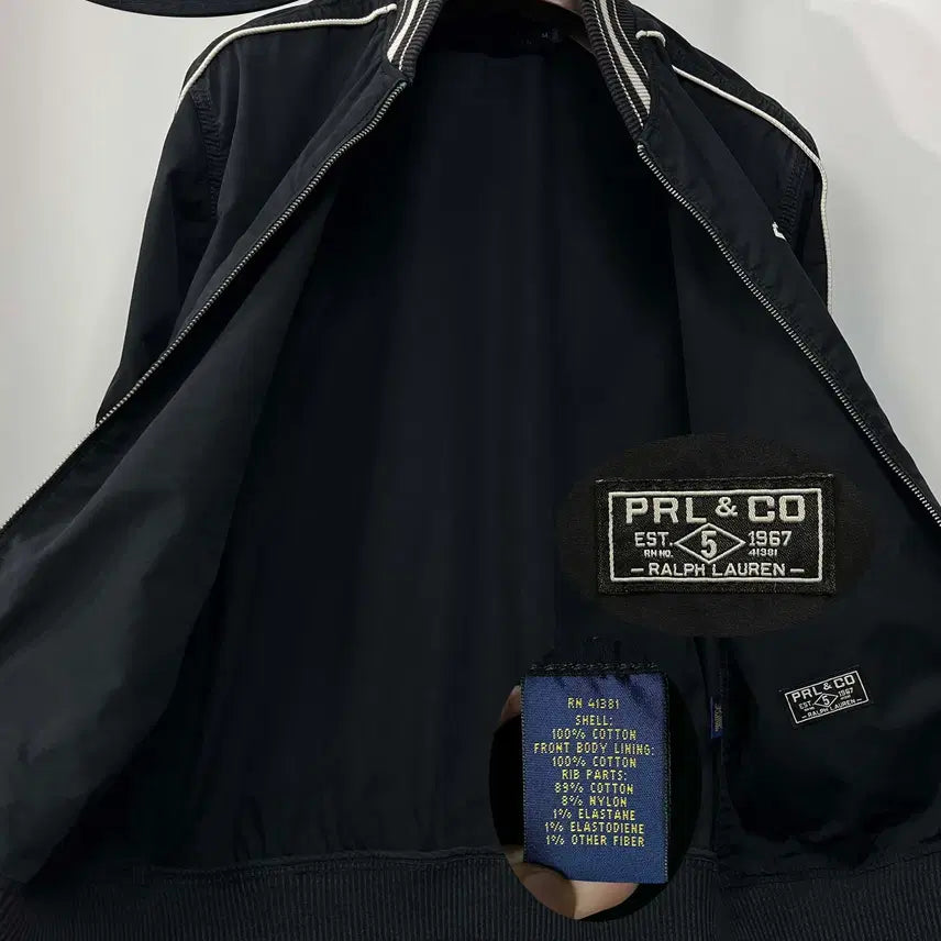 [BUNJANG] Polo Ralph Lauren Brooklyn Black Garment-Dyed Varsity Jacket / 폴로 랄프로렌 브루클린 블랙 가먼트다이 바시티 자켓