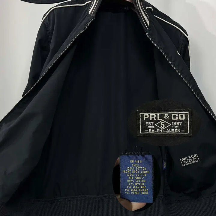 [BUNJANG] Polo Ralph Lauren Brooklyn Black Garment-Dyed Varsity Jacket / 폴로 랄프로렌 브루클린 블랙 가먼트다이 바시티 자켓