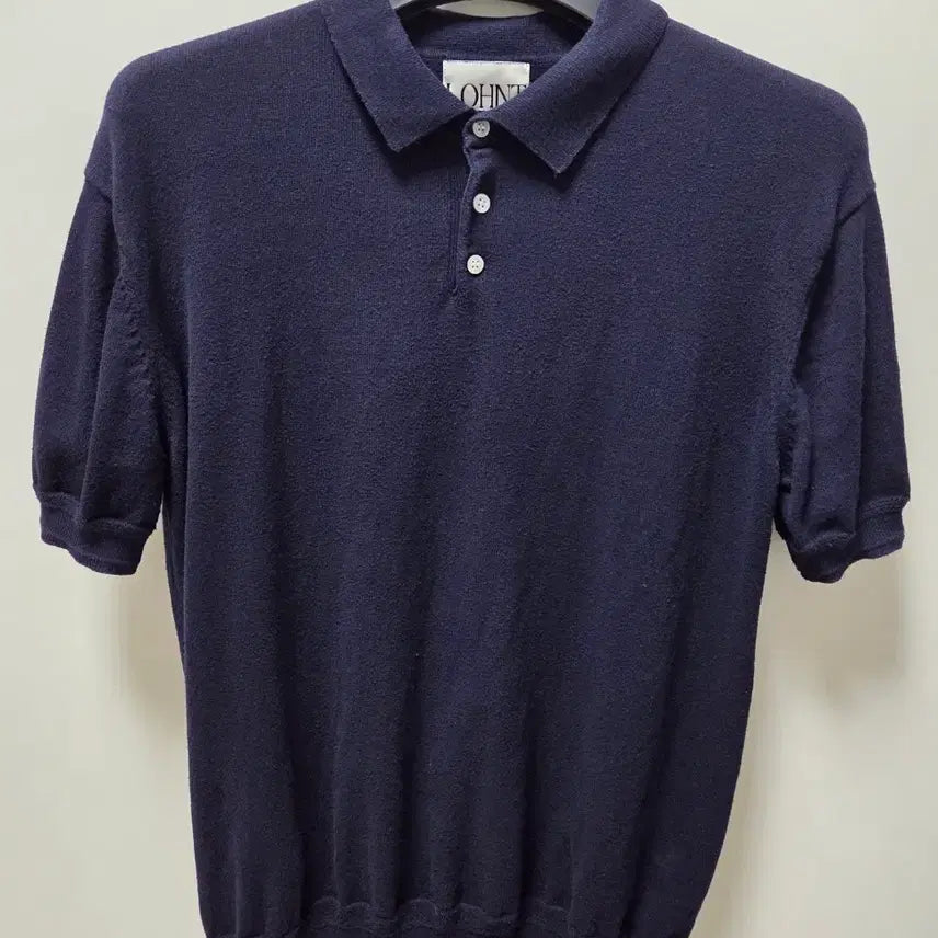 [BUNJANG] Ront Short-Sleeve Knit Collar T-Shirt Set (2 pcs) / 론트 반팔니트카라티 2벌 네이비m사이즈, 블랙L사이즈 판매