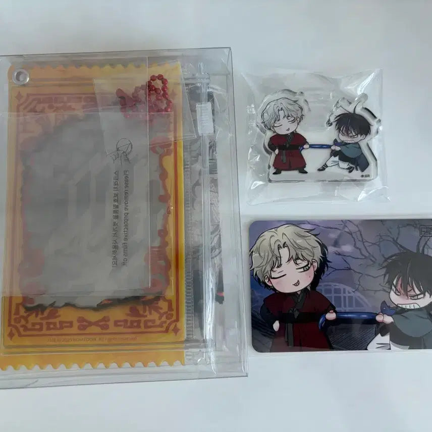 [BUNJANG] Mulguinebam (Mulbam) Sahwa Mini Acrylic Block Charm Package with Bomtoon Cinema Ticket / 물가의밤 물밤 사화 미니 아크릴 블럭 부적 패키지, 봄툰시네마 티켓