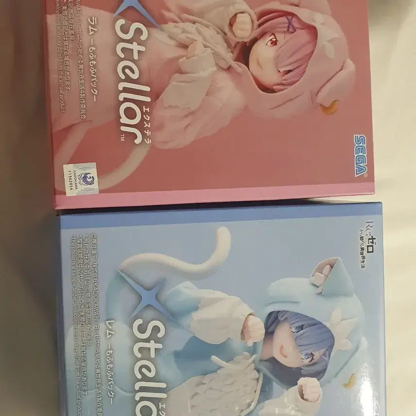 [BUNJANG] Re:Zero Rem/Ram Cat Hood Figure Set (2 Types) / RE: 제로 렘/람 고양이 후드 피규어 2종 세트 리제로