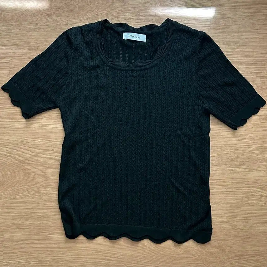 [BUNJANG] Summer Short Sleeve Knit Top - Black / [새상품] 여름 반팔 니트 블랙