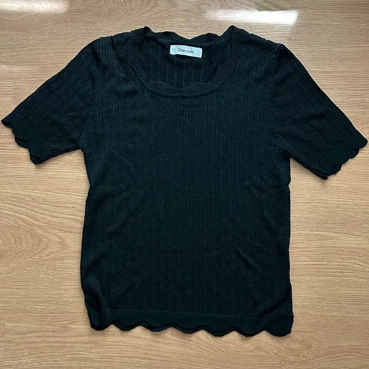 [BUNJANG] Summer Short Sleeve Knit Top - Black / [새상품] 여름 반팔 니트 블랙