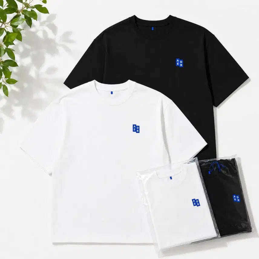[BUNJANG] Ader Error Unisex Cotton Short Sleeve T-Shirt / 정품/무료배송) 아더에러 반팔 , 블랙 화이트