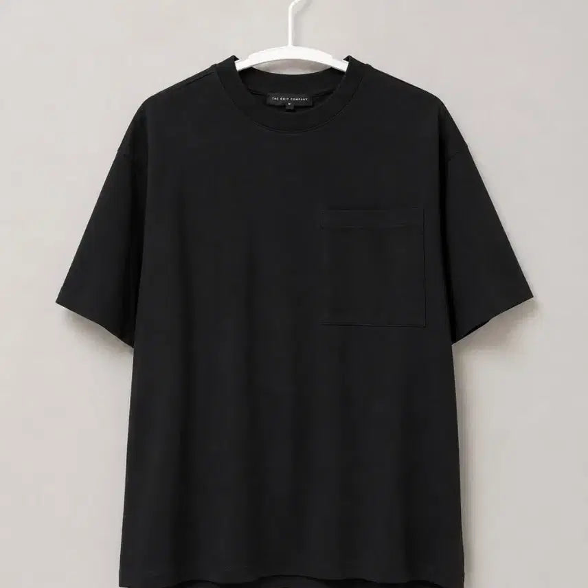 [BUNJANG] The Knit Company Supima Cotton Pocket Oversized T-Shirt - Black / [더니트컴퍼니] 수피마 포켓 오버핏 티셔츠_블랙