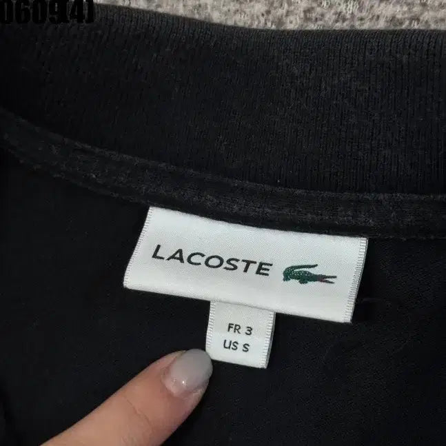 [BUNJANG] Lacoste Short Sleeve Polo Shirt Size S Black / 라코스테 반팔 카라티 S 0609