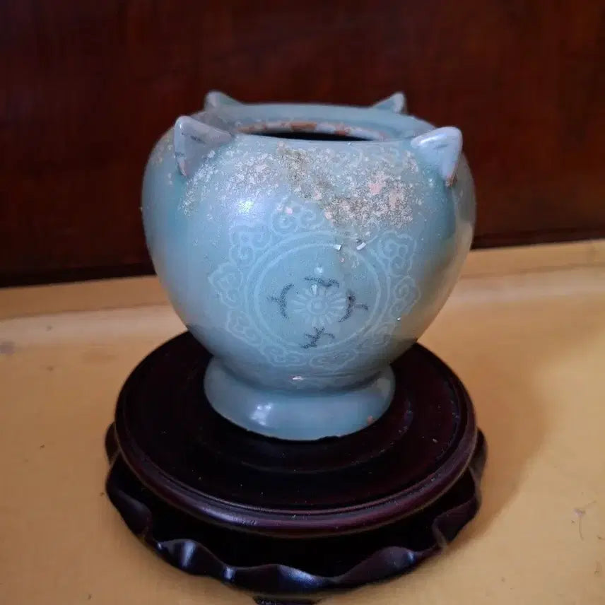 [BUNJANG] Antique Black and White Inlaid Celadon Incense Burner / 쾌쾌묵은 흑백상감청자향로