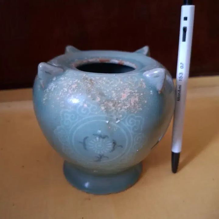 [BUNJANG] Antique Black and White Inlaid Celadon Incense Burner / 쾌쾌묵은 흑백상감청자향로