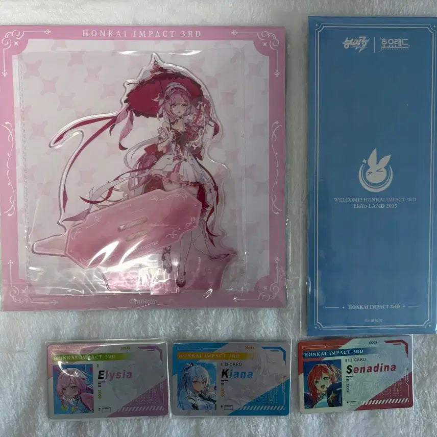 [BUNJANG] Honkai Impact 3rd Hoyoverse Acrylic Stand, Ticket, and ID Card Set / 붕괴3 호요랜드 굿즈 판매