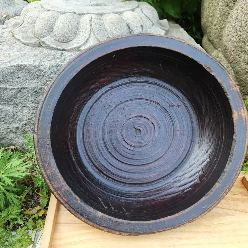 [BUNJANG] Antique Gangwon Province Log Wood Large Bowl / 민속품 연대좋은 강원도 로구로 함지박