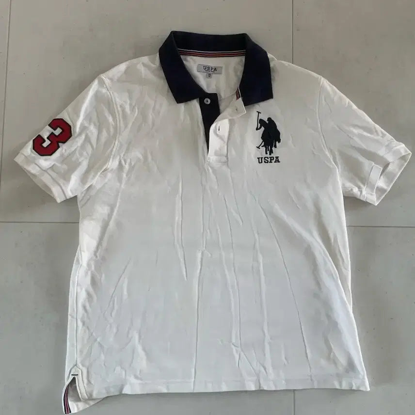 [BUNJANG] US Polo Assn. Big Pony Tipped Collar T-Shirt / (마지각가격!!) US 폴로 빅포니 반팔 카라티