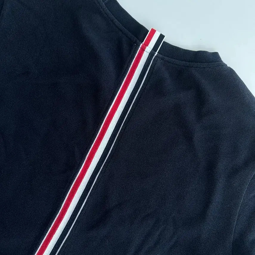 [BUNJANG] Thom Browne Back Tricolor Navy Short Sleeve T-Shirt / 톰브라운 백삼선 네이비 반팔 판매
